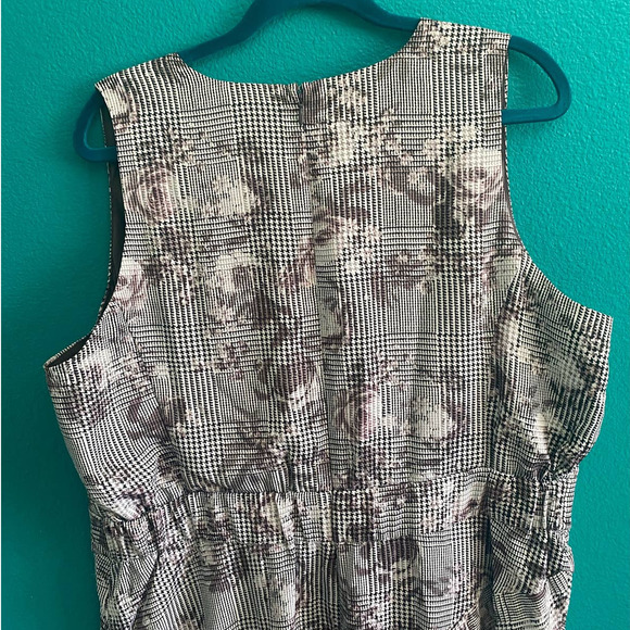 Rachel Roy Houndstooth Floral Midi Length Tea Dress 16W - Picture 9 of 10